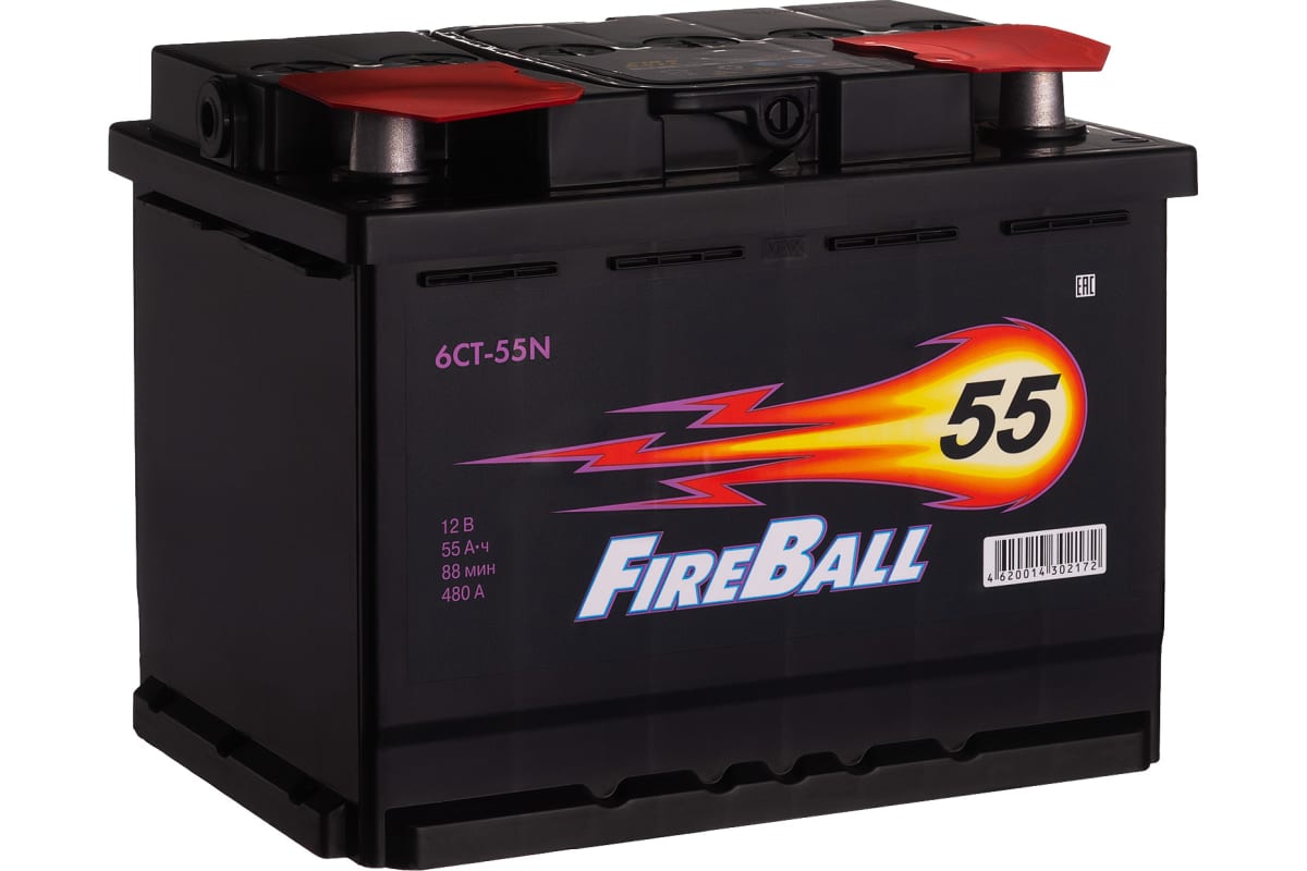 6СТ-55 Fire Ball п/п аккумулятор 480 En д242ш175в190