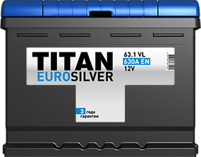 6СТ-63 Titan Euro Silver о/п аккумулятор 630 En д242ш175в190