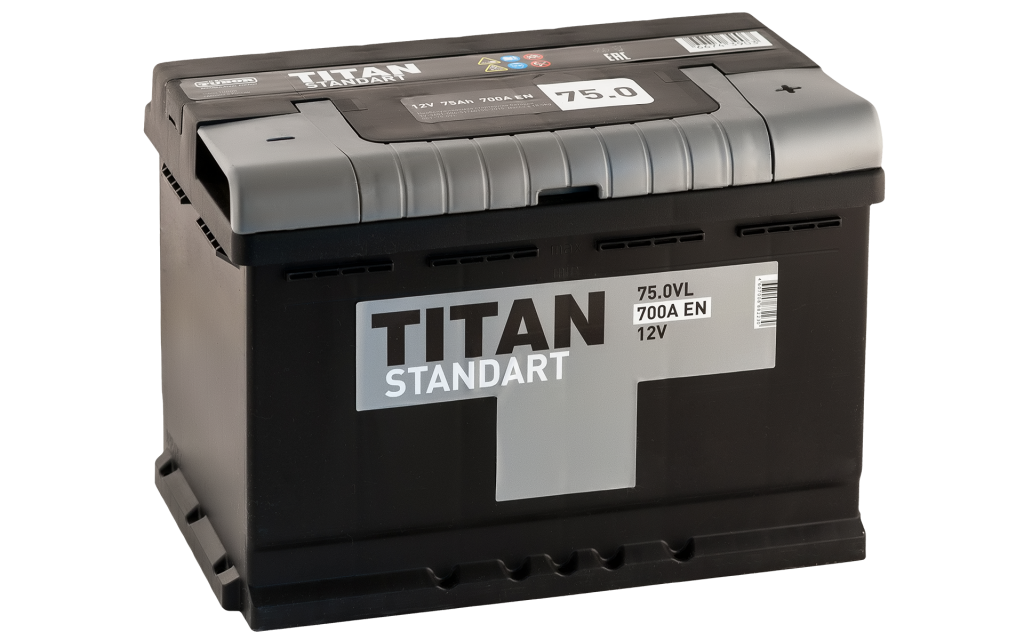 6СТ-75 Titan Standart п/п аккумулятор 650 En д276ш175в190