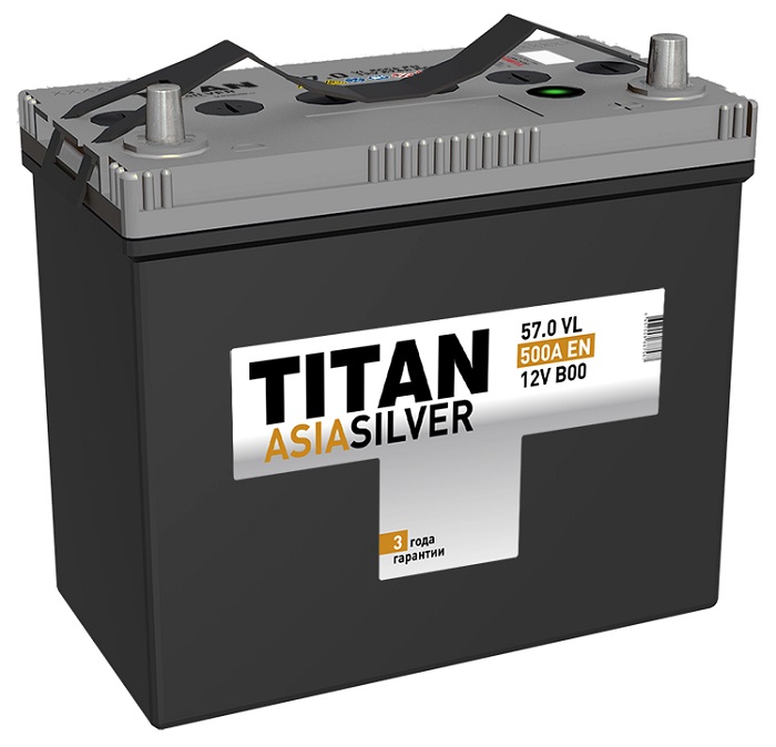 6СТ-57 Titan Asia Silver о/п аккумулятор 450 En д236ш128в221